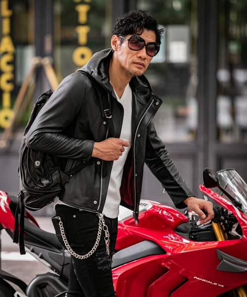 在庫新品 ジャケット ライダー ZOZOTOWN PayPayモール店 - 通販 - PayPayモール ライダースジャケット JOHNNY CASCADE-HVY SHEEP(ジョニーカスケード ヘヴィーシープ)シープレザー フード 即納特価