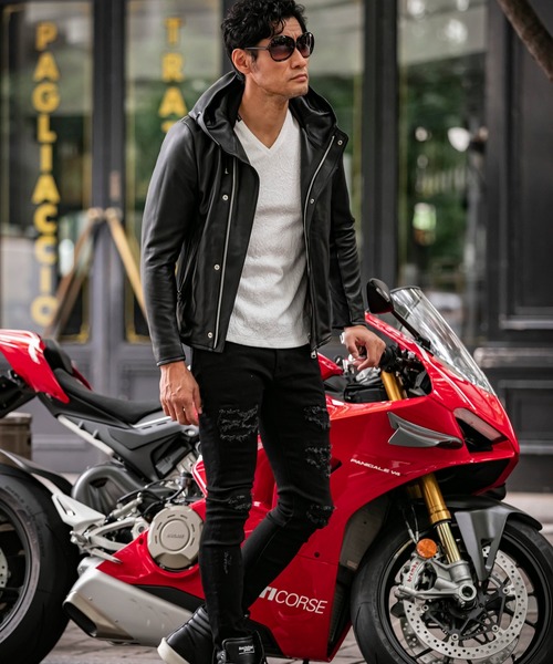在庫新品 ジャケット ライダー ZOZOTOWN PayPayモール店 - 通販 - PayPayモール ライダースジャケット JOHNNY CASCADE-HVY SHEEP(ジョニーカスケード ヘヴィーシープ)シープレザー フード 即納特価