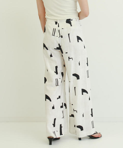 しておりま パンツ Paypayモール店 通販 Paypayモール レーヨンリネンモザイクプリント フレア