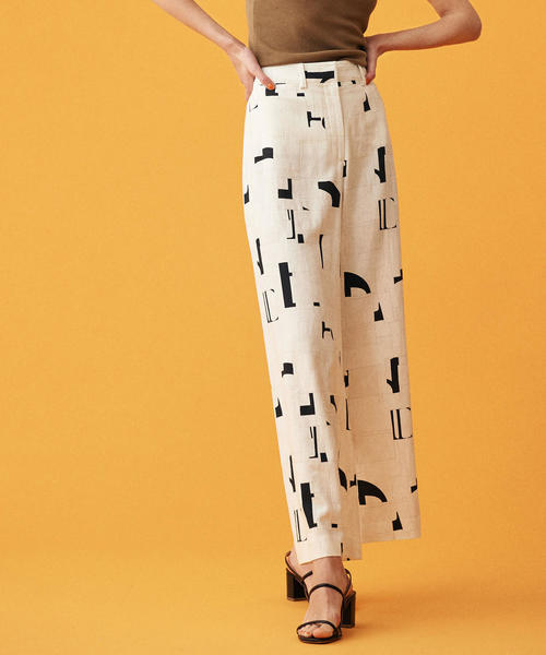 しておりま パンツ Paypayモール店 通販 Paypayモール レーヨンリネンモザイクプリント フレア