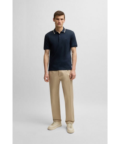 BOSS（HUGO BOSS） ポロシャツ ストライプカラー スリムフィット