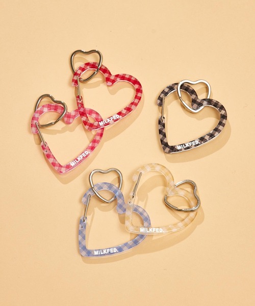MILKFED.（ミルクフェド） キーホルダー NEO HEART CARABINER GINGHAM