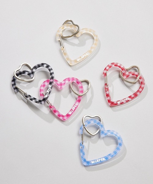 MILKFED.（ミルクフェド） キーホルダー NEO HEART CARABINER GINGHAM