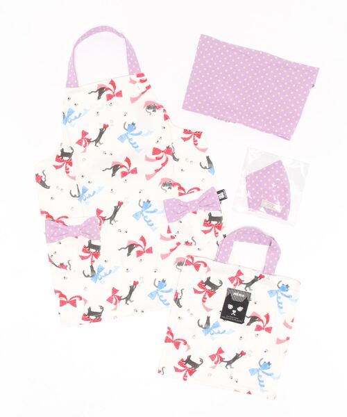 nino（ニノ） エプロン エプロンSET14 ねこケーキ＆ねこリボン