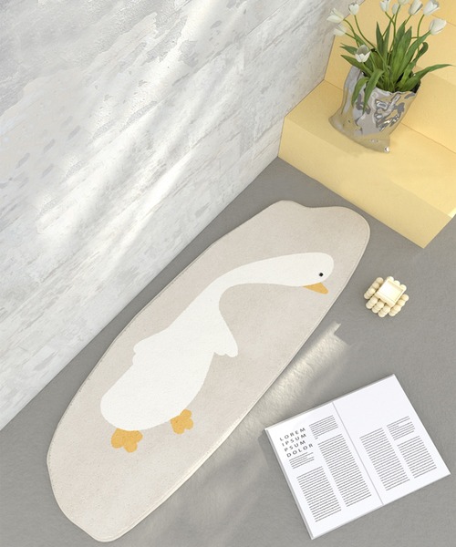 カーペット ユニーク ふんわり 厚手 かわいい A160cm x 120cm aimoha（アイモハ） ラグ ラグマット かわいいガチョウ変形マット