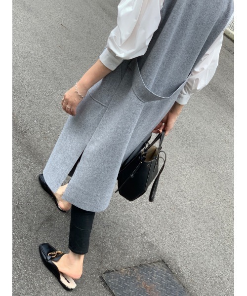 【Day and Grade】ジレ　グレー　美品 Day and Grade（デイアンドグレイド） ベスト ウール混ジレコート