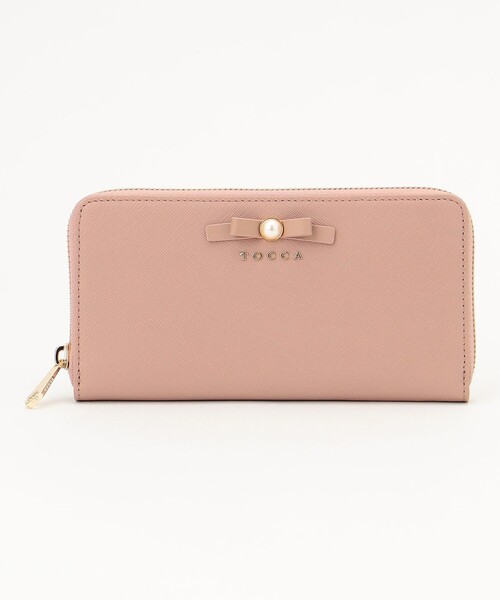 TOCCA 長財布 ラウンドジップ リボン ピンク TOCCA 財布 PEARL KNOT LONGWALLET 長財布 レディース