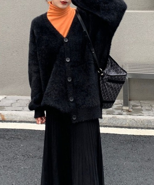 SEU カーディガン オーバーサイズシャギーニットカーディガン