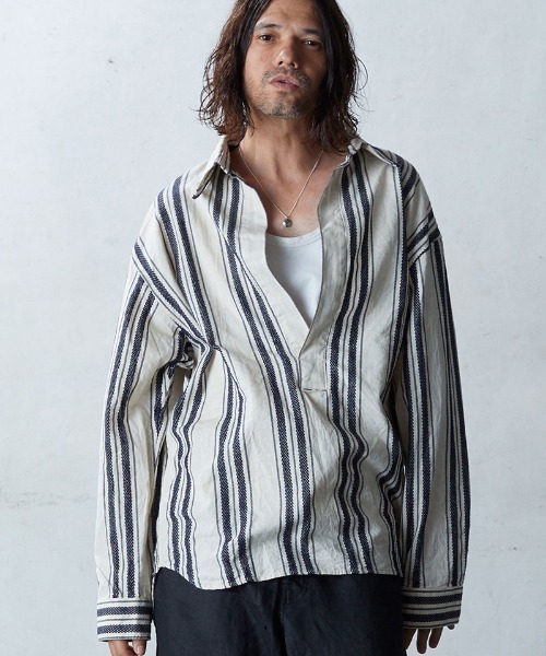 EGO TRIPPING（エゴトリッピング） シャツ ms5500- DOBBYSTRIPE SHIRTS