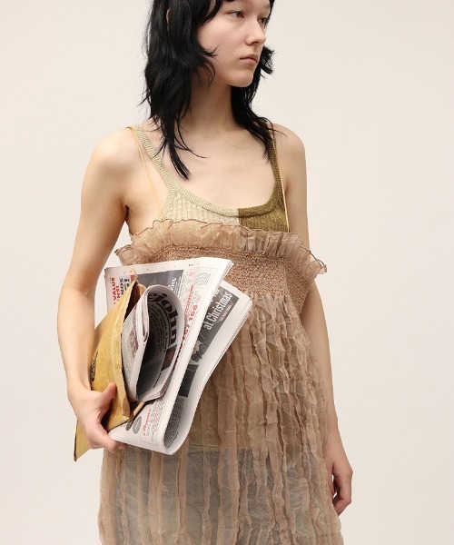 ワンピース LEINWANDE Recycle Organdy Pleats Dress Recycle Organdy Pleats Dress/Beige | leinwände | ライン
