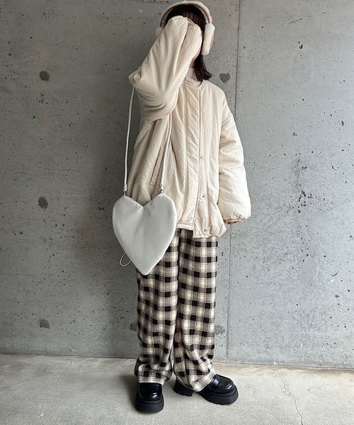 パンツ もこもこあったかボアチェックパンツ レディース : ZOZOTOWN