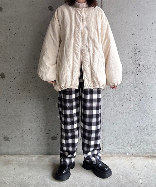 パンツ もこもこあったかボアチェックパンツ レディース : ZOZOTOWN