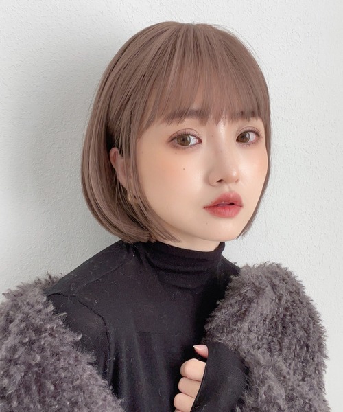 ウィッグ エクステ 「 カラメルトップスボブ 」 ボブ ショート 自然