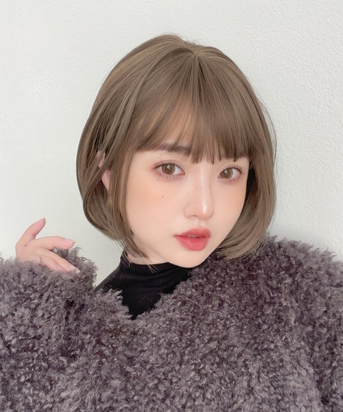 ウィッグ エクステ 「 カラメルトップスボブ 」 ボブ ショート 自然