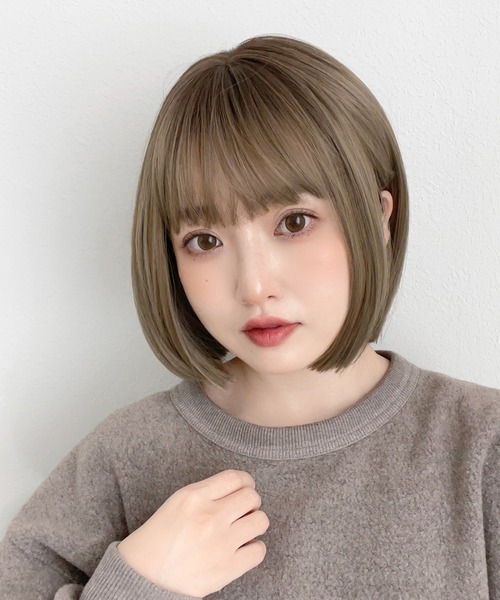 ボブ ウィッグ エクステ 「 カラメルトップスボブ 」 ボブ ショート 自然