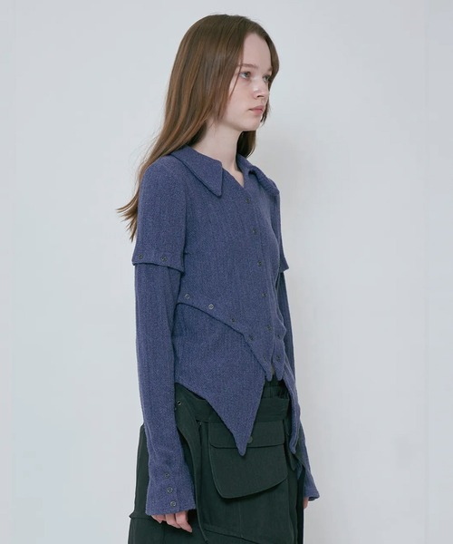 VIAVANDA ニット セーター 4WAY BUTTON KNIT SHIRT レディース