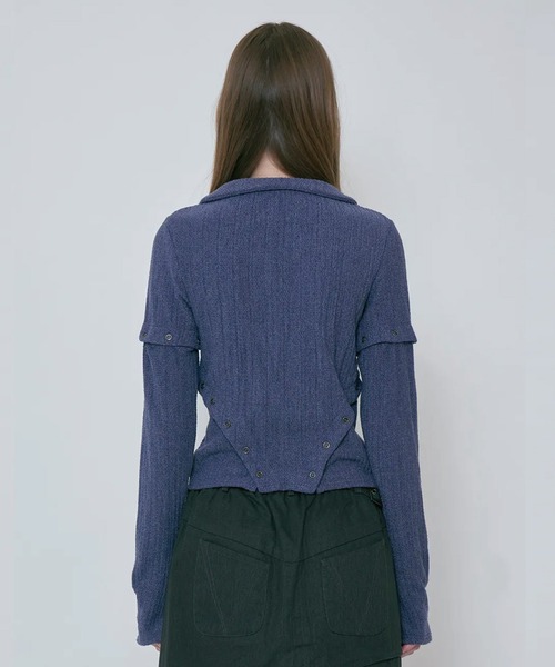 VIAVANDA ニット セーター 4WAY BUTTON KNIT SHIRT レディース
