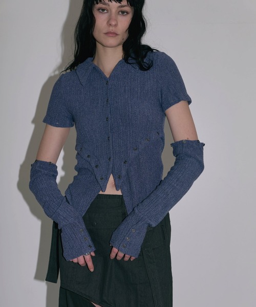 VIAVANDA ニット セーター 4WAY BUTTON KNIT SHIRT レディース