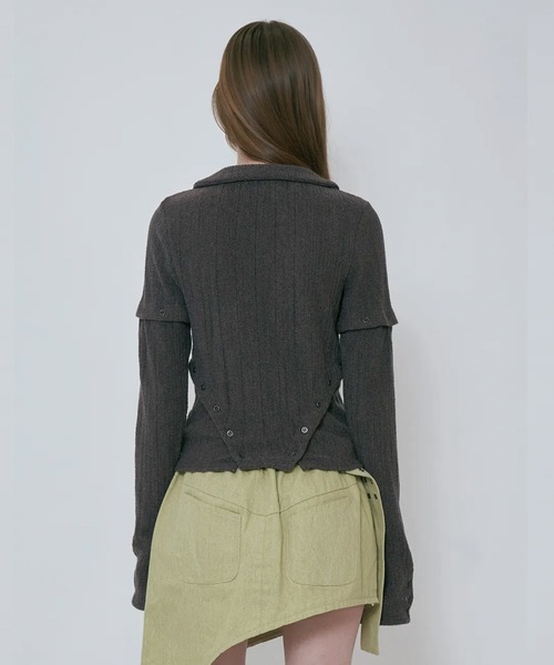 VIAVANDA ニット セーター 4WAY BUTTON KNIT SHIRT レディース