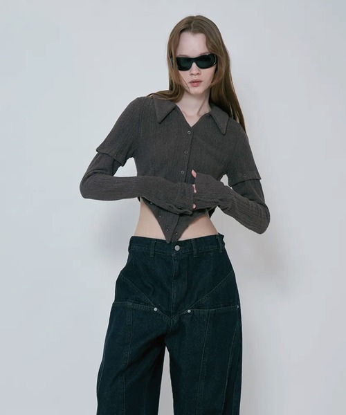 viavanda トップス　ニット VIAVANDA ニット セーター 4WAY BUTTON KNIT SHIRT レディース