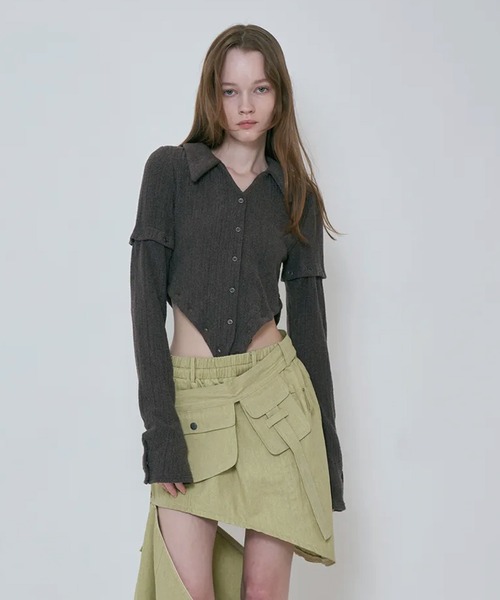 VIAVANDA ニット セーター 4WAY BUTTON KNIT SHIRT レディース