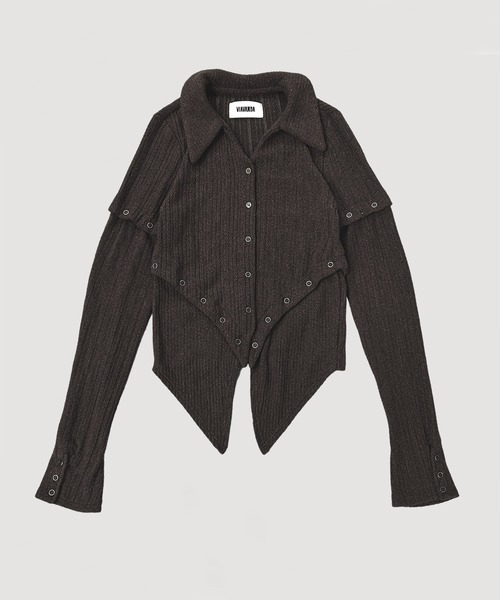 VIAVANDA ニット セーター 4WAY BUTTON KNIT SHIRT レディース