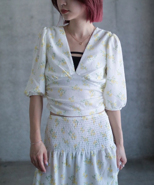 ブラウス シャツ Puff sleeve top レディース
