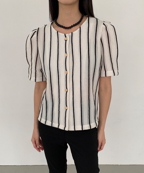 Didot.showroom ジャケット ノーカラージャケット ストライプ