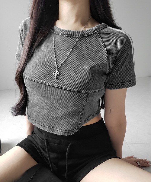 me+em select（ミームセレクト） tシャツ 半袖 サイドライン