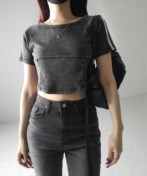 me+em select（ミームセレクト） tシャツ 半袖 サイドライン