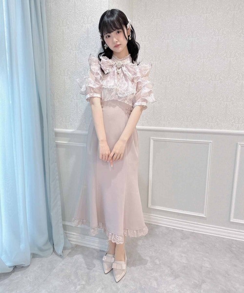 ワンピース 花柄ドッキングロングワンピース レディース : 85142739  