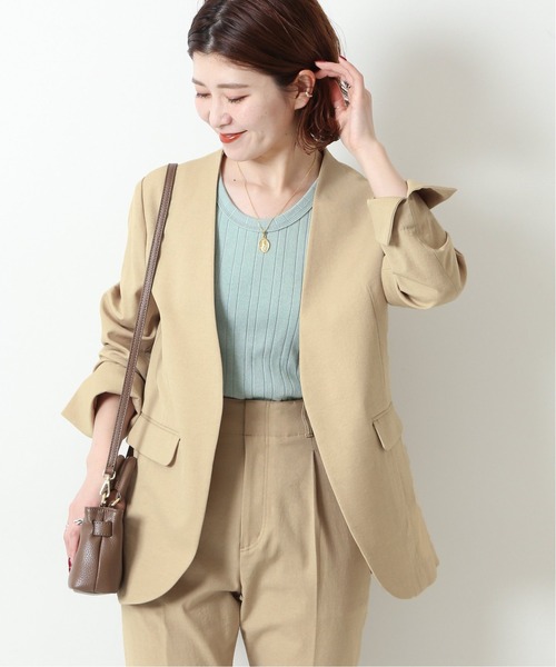 Spick & Span」 ノーカラージャケット 36 グリーン レディース 