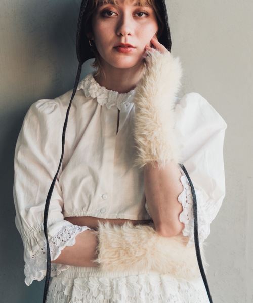 ORIENT MILLINERY アームカバー SHAGGY KNIT ARM WARMERS レディース