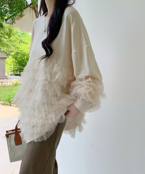 emi+ トレーナー スウェット チュールドッキングスウェットプル