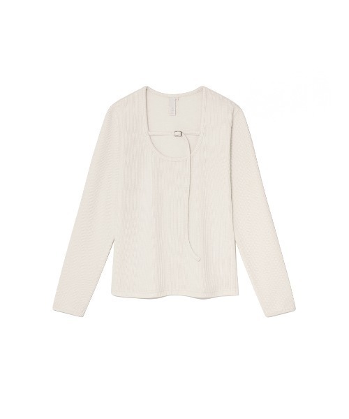 Kijun tシャツ Tシャツ Kijun/キジュン Belted U-Neck Top ロング 