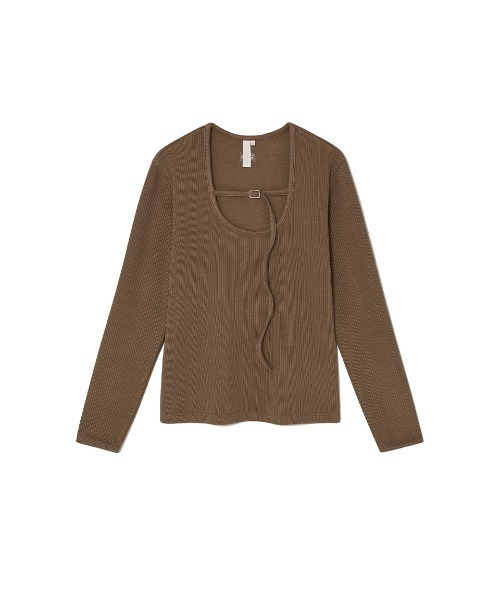 Kijun tシャツ Tシャツ Kijun/キジュン Belted U-Neck Top ロング 