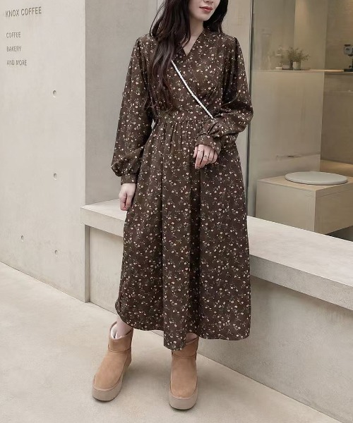 CORNERS（コーナーズ） ワンピース 小花柄カシュクールワンピース