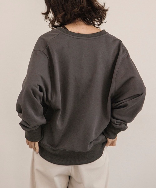 トレーナー スウェット キーネックワイドスウェット レディース