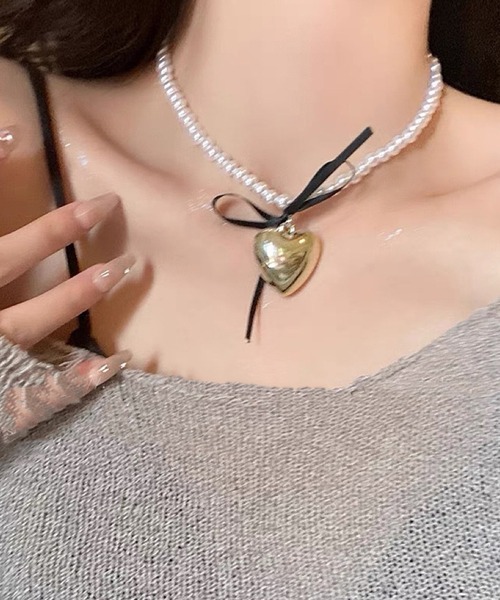 ROOP TOKYO ネックレス ハートチャーム パールネックレス