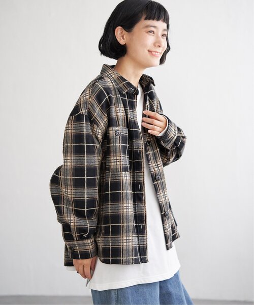 ブラウス シャツ モールチェックＣＰＯシャツ レディース LBC ブラウス シャツ モールチェックCPOシャツ レディース
