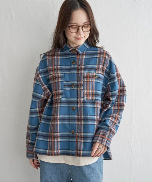 LBC ブラウス シャツ モールチェックCPOシャツ レディース