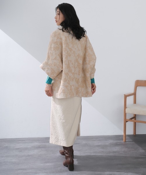 Bou Jeloud ジャケット ノーカラージャケット 中綿ツイード