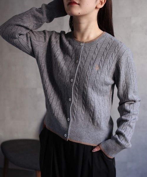 PoloRalphLauren♡ケーブル編みカーディガン 大人Sサイズ相当 大人もOK！ラルフローレン☆ ケーブルニット カーディガン
