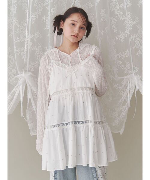 入荷now 安全 merry jenny tシャツ rabbitレースフードトップス レディース トップス