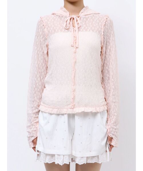 merry jenny tシャツ rabbitレースフードトップス レディース