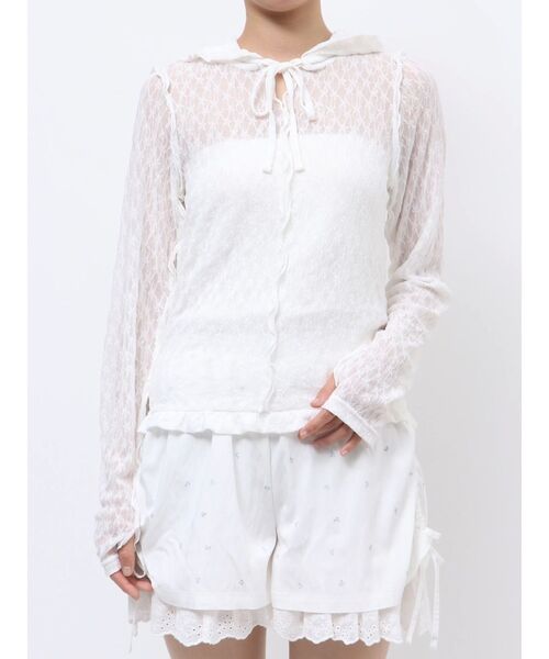 merry jenny tシャツ rabbitレースフードトップス レディース
