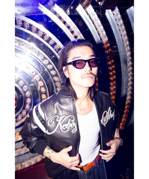 KEBOZ スタジャン DAC STUDS LEATHER VARSITY JACKET メンズ 