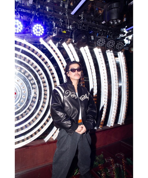 スタジャン ジャケット Varsity Jacket KEBOZ スタジャン DAC STUDS LEATHER VARSITY JACKET メンズ