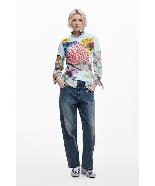 Desigual tシャツ NATURELACROIX アンダーシー フラワー Tシャツ