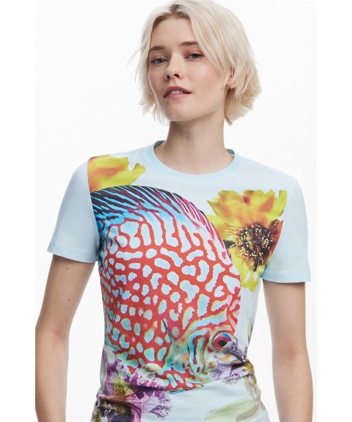 Desigual tシャツ NATURELACROIX アンダーシー フラワー Tシャツ